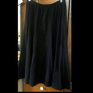 Vintage Elastic Waist Lands' End Midi Skirt